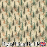 Soft Watercolor Pine Leaves Natural Seamless Pattern Digital Print Fabric by the Metre UK Sewing Quilting Textile