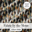Autumn Neutral Leaf Pattern with Grey Brown and Beige Tones Seamless Digital Print Fabric by the Metre UK Sewing Quilting Textile
