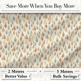 Soft Minimal Pine Leaf Pattern in Warm Earthy Tones Seamless Digital Print Fabric by the Metre UK Sewing Quilting Textile
