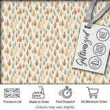 Soft Minimal Pine Leaf Pattern in Warm Earthy Tones Seamless Digital Print Fabric by the Metre UK Sewing Quilting Textile