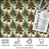Vintage Woodland Trees Landscape Repeat Pattern Digital Print Fabric by the Metre UK Sewing Quilting Textile