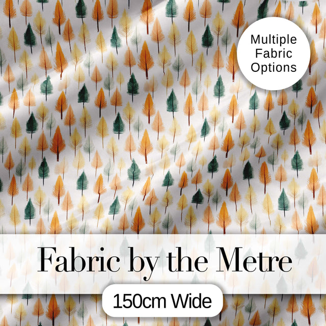 Autumn Leaves in Soft Pastel Tones Seamless Pattern Digital Print Fabric by the Metre UK Sewing Quilting Textile
