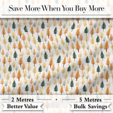 Autumn Leaves in Soft Pastel Tones Seamless Pattern Digital Print Fabric by the Metre UK Sewing Quilting Textile