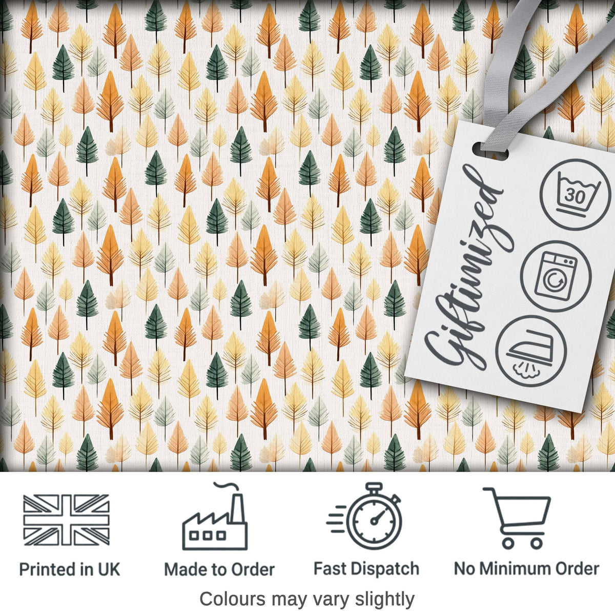 Autumn Leaves in Soft Pastel Tones Seamless Pattern Digital Print Fabric by the Metre UK Sewing Quilting Textile