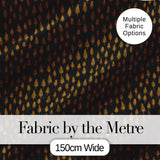 Elegant Gold Leaf Motif on Black Background Seamless Pattern Digital Print Fabric by the Metre UK Sewing Quilting Textile