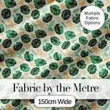 Tropical Leaves Mix with Palm and Monstera on Cream Background Seamless Digital Print Fabric by the Metre UK Sewing Quilting Textile