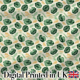 Tropical Leaves Mix with Palm and Monstera on Cream Background Seamless Digital Print Fabric by the Metre UK Sewing Quilting Textile