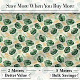 Tropical Leaves Mix with Palm and Monstera on Cream Background Seamless Digital Print Fabric by the Metre UK Sewing Quilting Textile