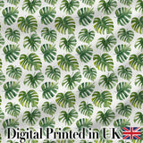 Fresh Green Monstera Leaves Watercolor Style Seamless Pattern Digital Print Fabric by the Metre UK Sewing Quilting Textile