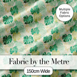 Soft Pastel Tropical Monstera Leaves on Cream Background Seamless Pattern Digital Print Fabric by the Metre UK Sewing Quilting Textile