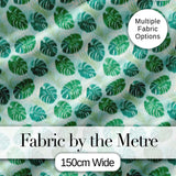 Green Monstera Leaves with Subtle Palm Background Seamless Pattern Digital Print Fabric by the Metre UK Sewing Quilting Textile