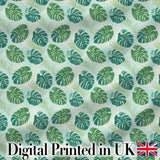 Green Monstera Leaves with Subtle Palm Background Seamless Pattern Digital Print Fabric by the Metre UK Sewing Quilting Textile