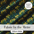 Luxury Gold and Teal Peacock Feather Ornamental Seamless Pattern Digital Print Fabric by the Metre UK Sewing Quilting Textile