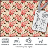 Delicate Pink Peony Blossoms on Neutral Background Seamless Pattern Digital Print Fabric by the Metre UK Sewing Quilting Textile