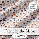 Cute Watercolor Puppy Dogs on White Background Seamless Pattern Digital Print Fabric by the Metre UK Sewing Quilting Textile