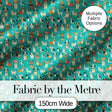 Cute Cartoon Dogs on Teal Background Fun Seamless Pattern Digital Print Fabric by the Metre UK Sewing Quilting Textile