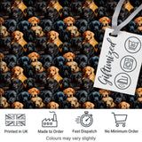 Black and Golden Labrador Puppies Packed Seamless Pattern Digital Print Fabric by the Metre UK Sewing Quilting Textile