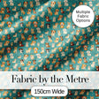 Cute Cartoon Puppy Dogs with Hearts Teal Background Seamless Pattern Digital Print Fabric by the Metre UK Sewing Quilting Textile