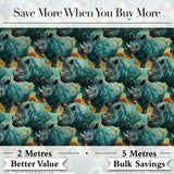 Geometric Rhino Animals Abstract Style Seamless Pattern Digital Print Fabric by the Metre UK Sewing Quilting Textile