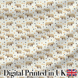 Simple Beige Rhino with Geometric Shapes Seamless Pattern Digital Print Fabric by the Metre UK Sewing Quilting Textile