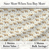 Simple Beige Rhino with Geometric Shapes Seamless Pattern Digital Print Fabric by the Metre UK Sewing Quilting Textile