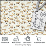 Simple Beige Rhino with Geometric Shapes Seamless Pattern Digital Print Fabric by the Metre UK Sewing Quilting Textile