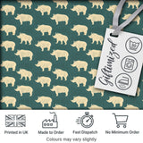 Minimal Beige Rhino Silhouette on Green Grass Background Seamless Pattern Digital Print Fabric by the Metre UK Sewing Quilting Textile