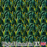 Dense Tropical Leaves Jungle Style Seamless Pattern Digital Print Fabric by the Metre UK Sewing Quilting Textile