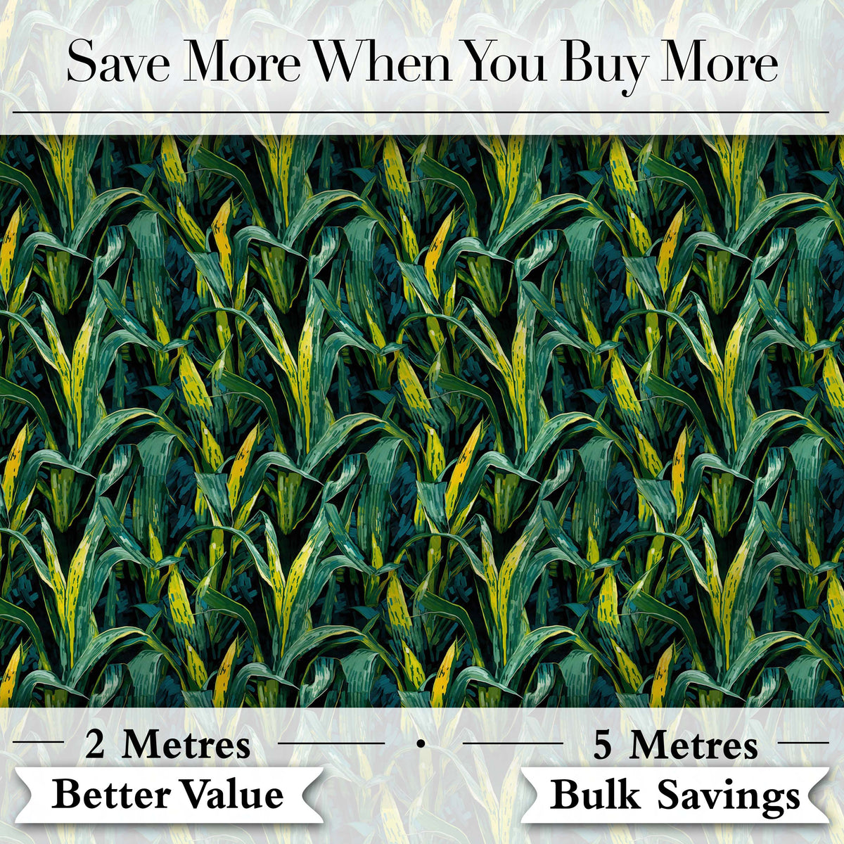 Dense Tropical Leaves Jungle Style Seamless Pattern Digital Print Fabric by the Metre UK Sewing Quilting Textile