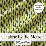 Simple Leaf Motif in Green Tones Seamless Pattern Digital Print Fabric by the Metre UK Sewing Quilting Textile
