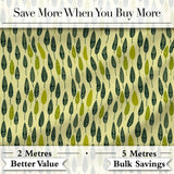 Simple Leaf Motif in Green Tones Seamless Pattern Digital Print Fabric by the Metre UK Sewing Quilting Textile