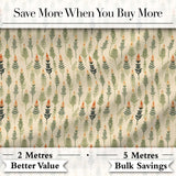 Delicate Floral Sprigs with Soft Beige Background Seamless Pattern Digital Print Fabric by the Metre UK Sewing Quilting Textile