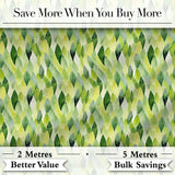 Layered Watercolor Green Leaves with Soft Gradient Effect Seamless Pattern Digital Print Fabric by the Metre UK Sewing Quilting Textile
