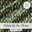 Stylized Leaf Stems in Green and Yellow on Muted Background Seamless Pattern Digital Print Fabric by the Metre UK Sewing Quilting Textile