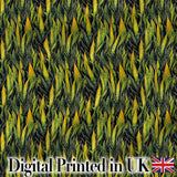 Dense Tropical Snake Plant Leaves on Dark Background Seamless Pattern Digital Print Fabric by the Metre UK Sewing Quilting Textile