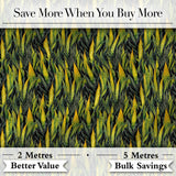 Dense Tropical Snake Plant Leaves on Dark Background Seamless Pattern Digital Print Fabric by the Metre UK Sewing Quilting Textile