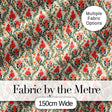 Elegant Red Floral Vines with Small Blossoms Seamless Pattern Digital Print Fabric by the Metre UK Sewing Quilting Textile
