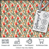 Elegant Red Floral Vines with Small Blossoms Seamless Pattern Digital Print Fabric by the Metre UK Sewing Quilting Textile