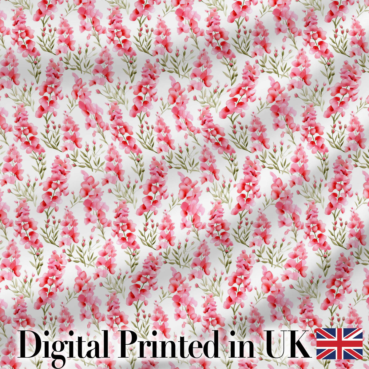 Delicate Pink Watercolor Blossom Sprigs on Soft Background Seamless Pattern Digital Print Fabric by the Metre UK Sewing Quilting Textile