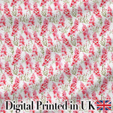 Delicate Pink Watercolor Blossom Sprigs on Soft Background Seamless Pattern Digital Print Fabric by the Metre UK Sewing Quilting Textile