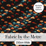 Moody Dark Umbrella Crowd in Rainy Night Seamless Pattern Digital Print Fabric by the Metre UK Sewing Quilting Textile