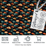Moody Dark Umbrella Crowd in Rainy Night Seamless Pattern Digital Print Fabric by the Metre UK Sewing Quilting Textile