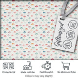 Delicate Pastel Mini Umbrellas on Light Background Seamless Pattern Digital Print Fabric by the Metre UK Sewing Quilting Textile