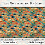 Painterly Umbrella Scene with Soft Blended Colors Seamless Pattern Digital Print Fabric by the Metre UK Sewing Quilting Textile