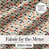 Small  Umbrellas in Teal and Orange on Cream Seamless Pattern Digital Print Fabric by the Metre UK Sewing Quilting Textile