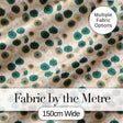 Vintage Paper Parasol Circles in Teal and Beige Seamless Pattern Digital Print Fabric by the Metre UK Sewing Quilting Textile