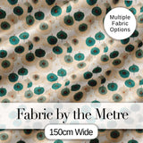 Vintage Paper Parasol Circles in Teal and Beige Seamless Pattern Digital Print Fabric by the Metre UK Sewing Quilting Textile
