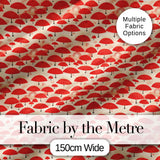Traditional Red Asian Parasols with Decorative Motifs Seamless Pattern Digital Print Fabric by the Metre UK Sewing Quilting Textile