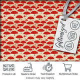 Traditional Red Asian Parasols with Decorative Motifs Seamless Pattern Digital Print Fabric by the Metre UK Sewing Quilting Textile
