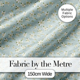 Delicate White Blossom Flowers on Soft Blue Seamless Pattern Digital Print Fabric by the Metre UK Sewing Quilting Textile